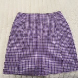 Purple plaid skirt